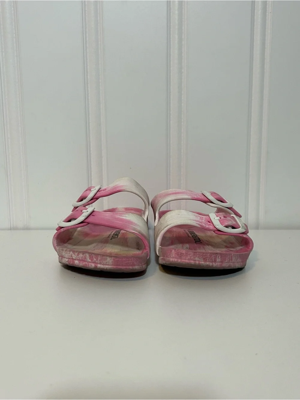 Birkenstock Arizona Eva pink white marble sandals